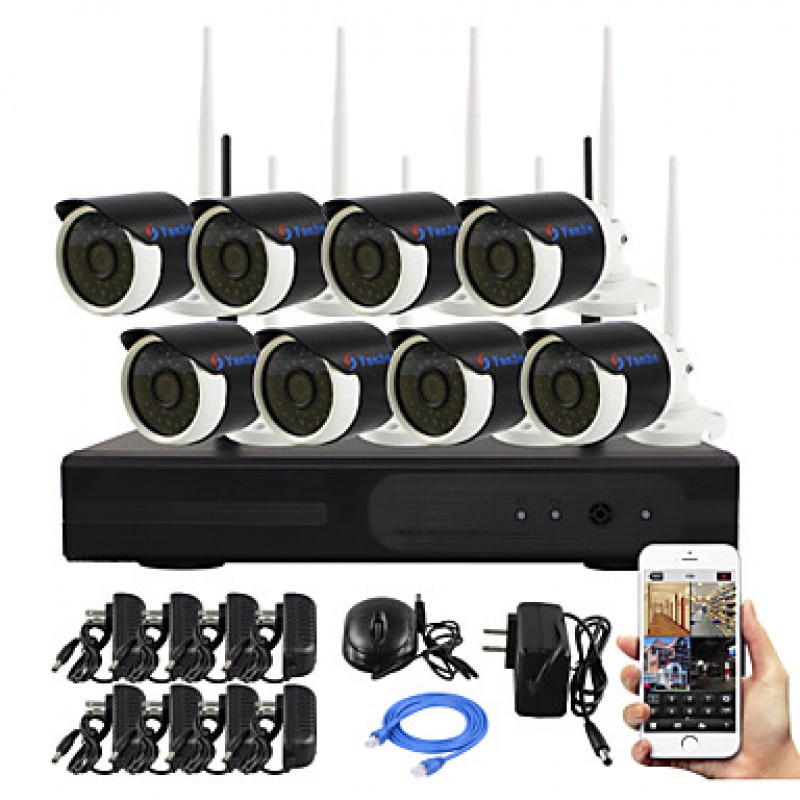 Plug and Play 8CH Wireless NVR Kit P2P 960P HD IR Night Vision Security IP Camera WIFI CCTV System  